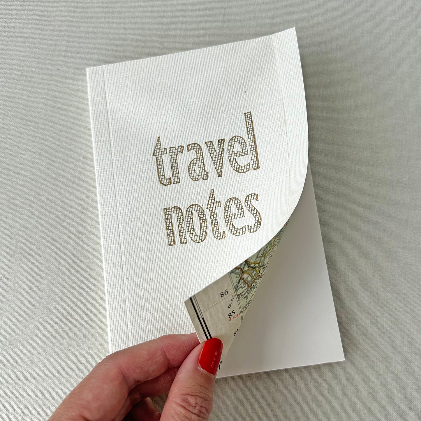 Travel Notes Book With Linen Map Cover – Sukie
