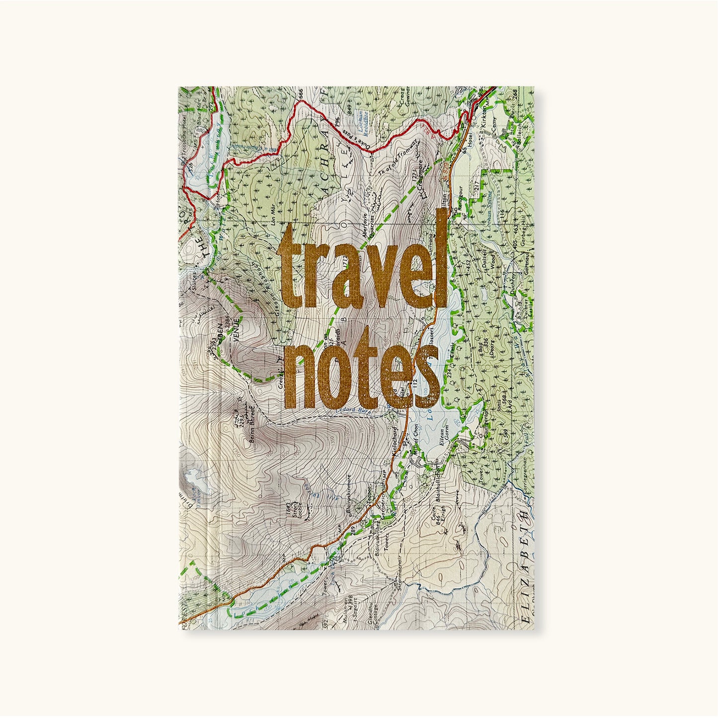 Travel Notes Book With Vintage Map Cover