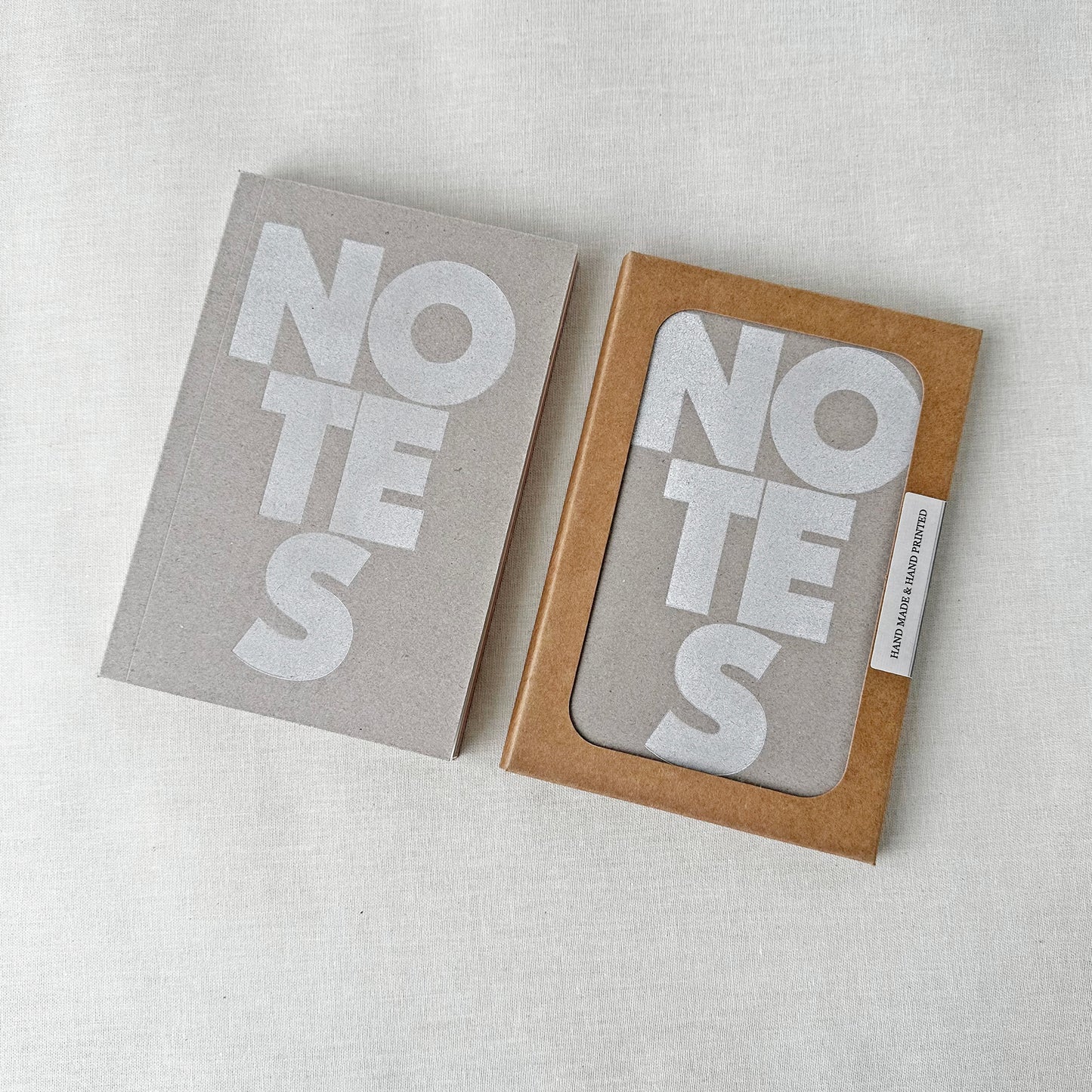 Notes Assorted Paper Letterpress Notebook - Printed In White Ink
