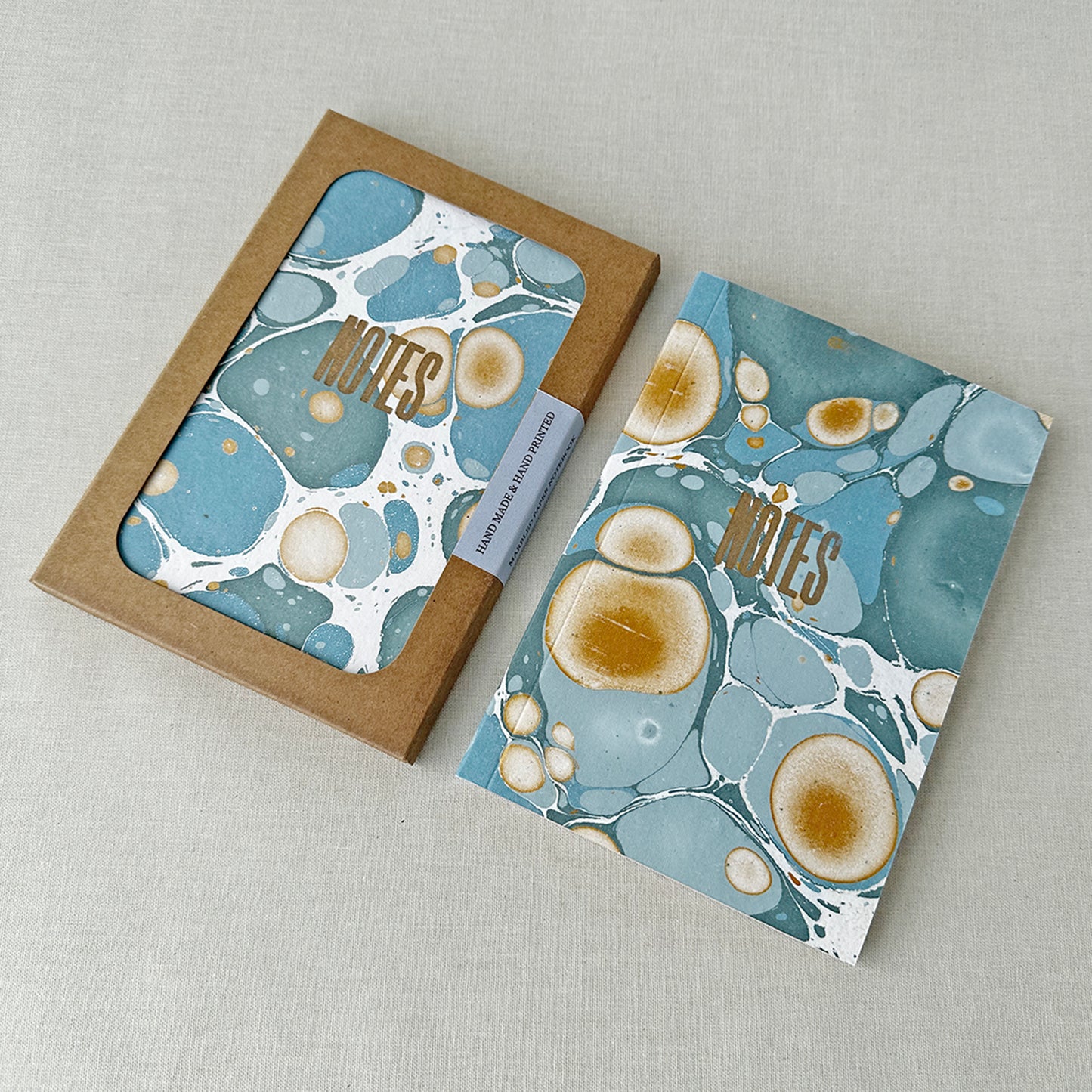 Sea Green Marbled Notebook