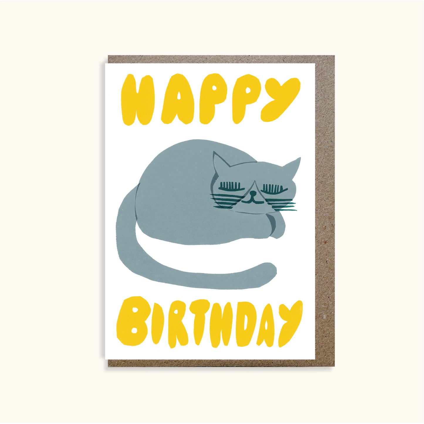 Snoozing Cat Birthday Card