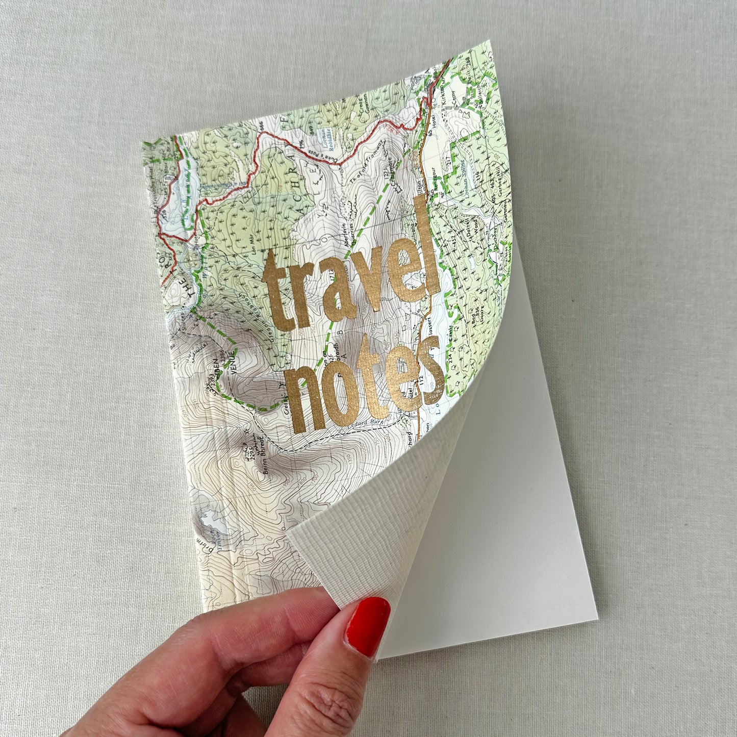 Travel Notes Book With Vintage Map Cover