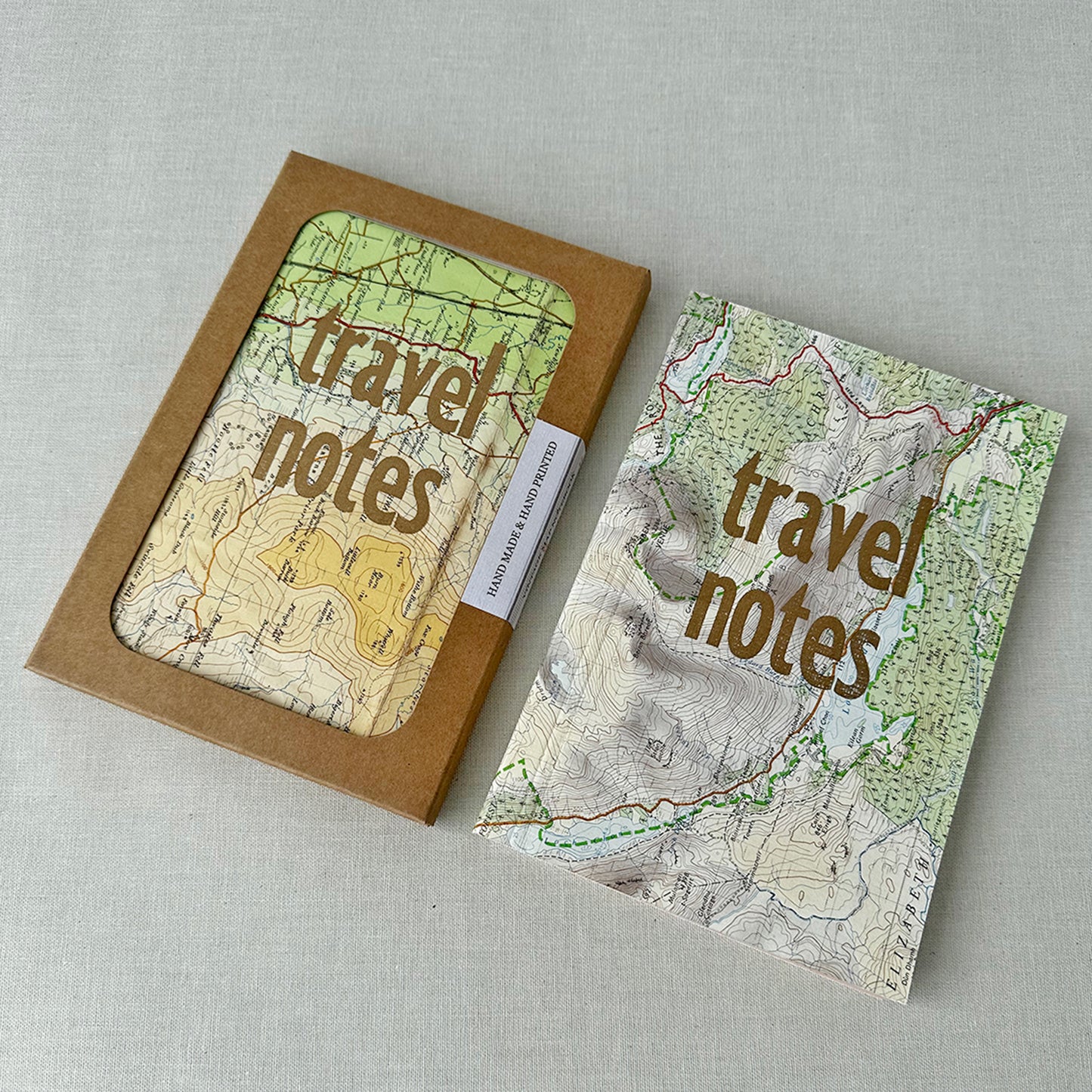 Travel Notes Book With Vintage Map Cover