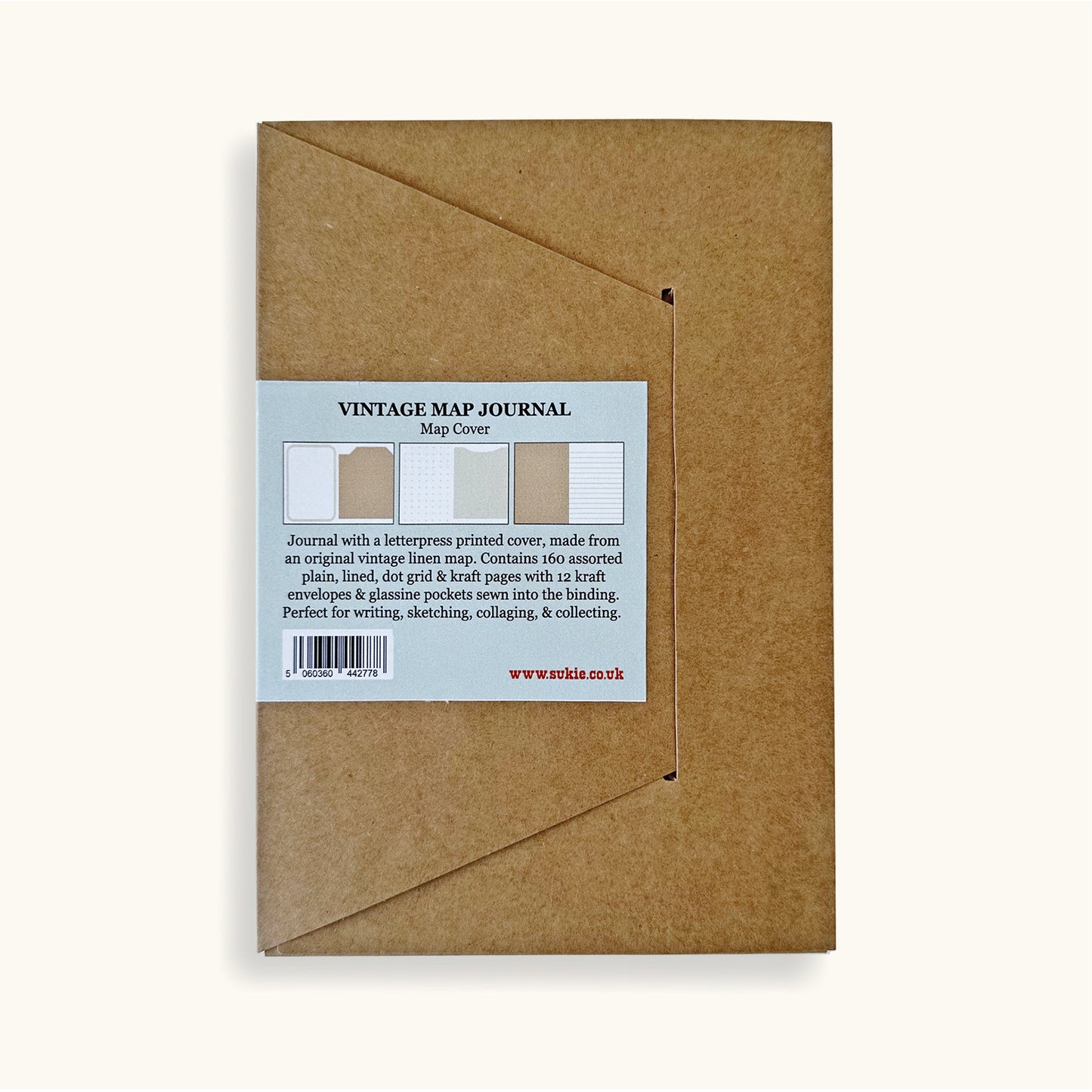 Vintage Map Journal With Gold Type
