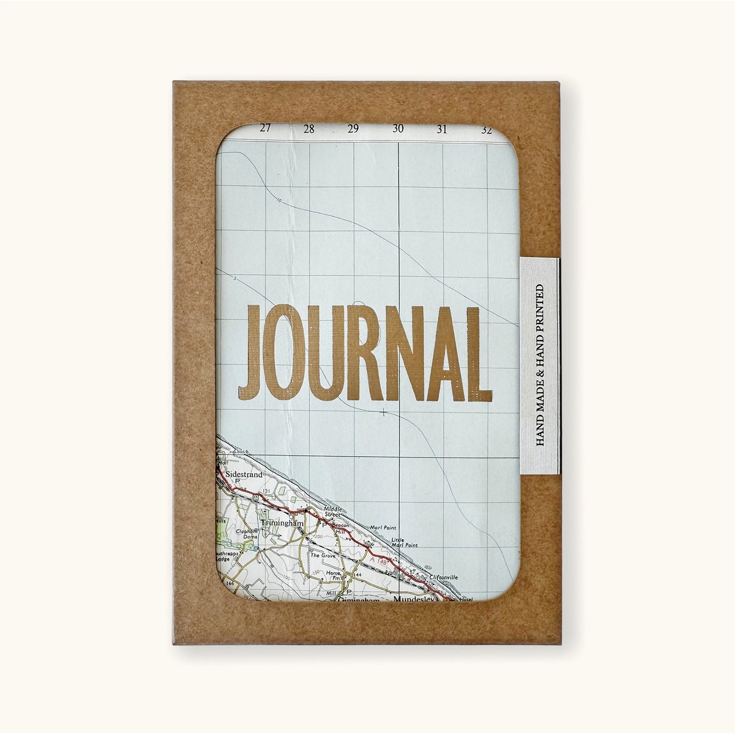 Vintage Map Journal With Gold Type