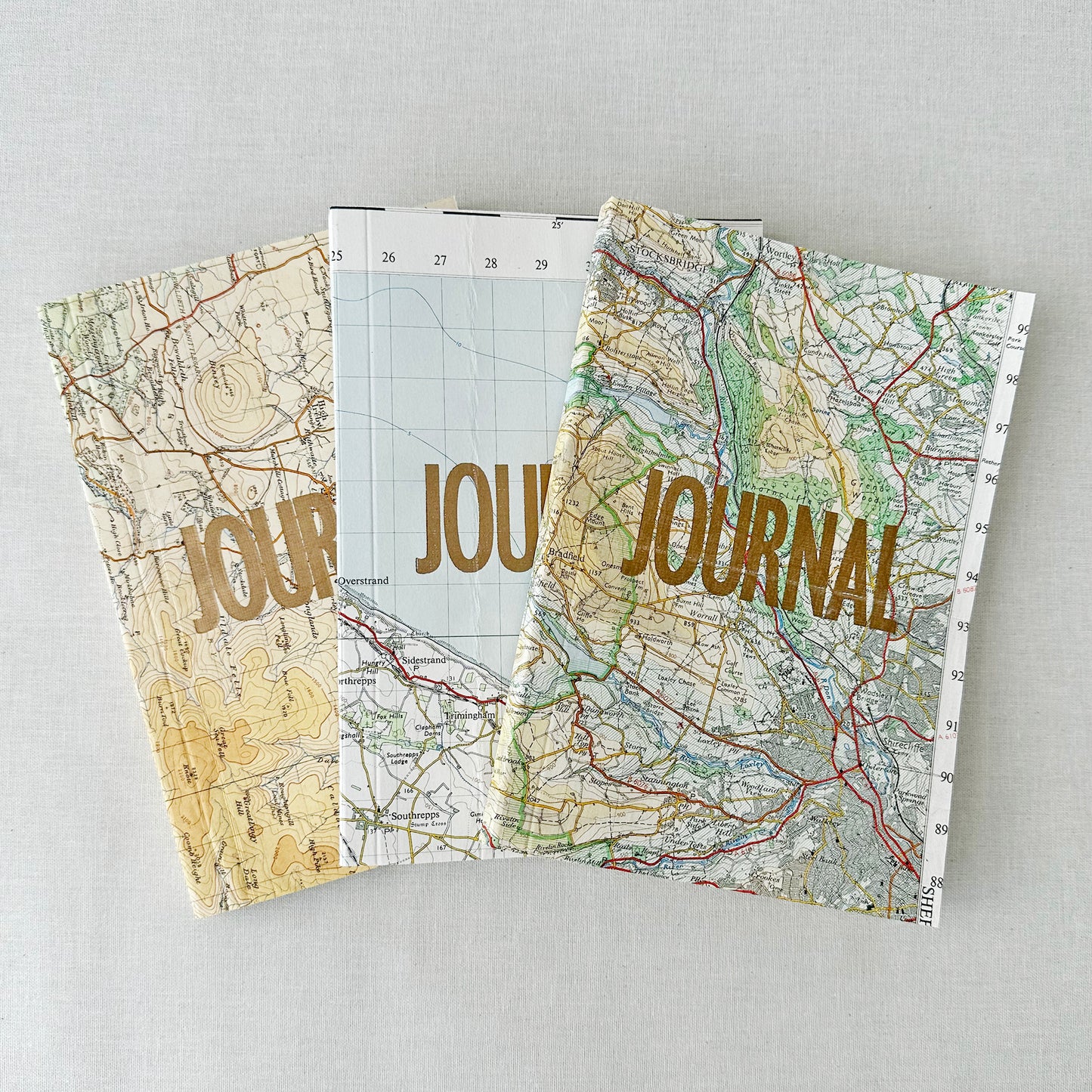 Vintage Map Journal With Gold Type – Sukie