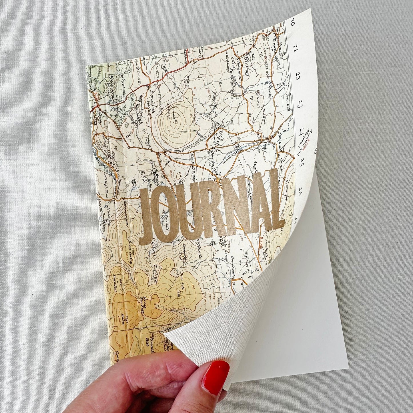 Vintage Map Journal With Gold Type