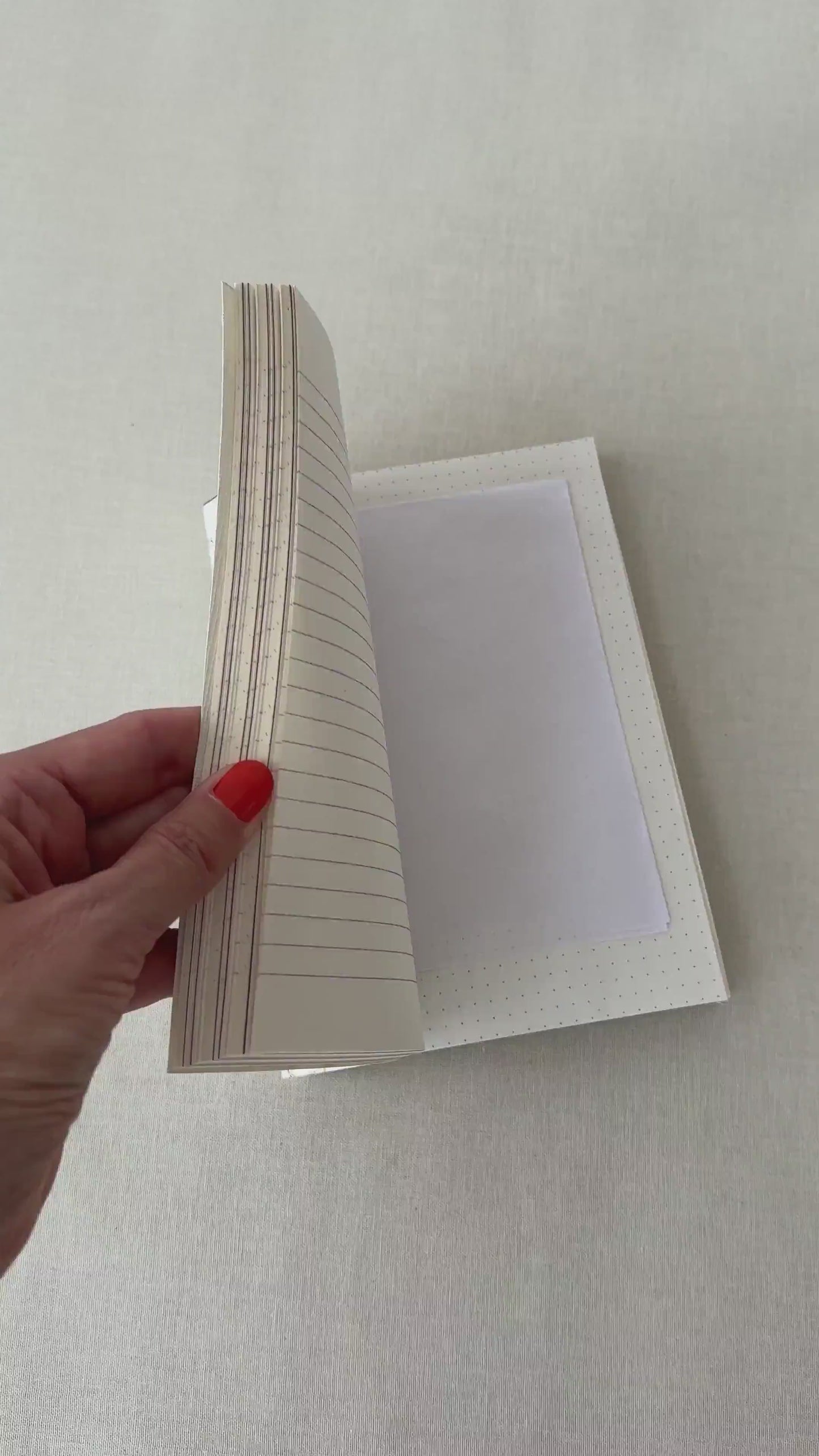 Load and play video in Gallery viewer, Linen Map Journal With Red Type
