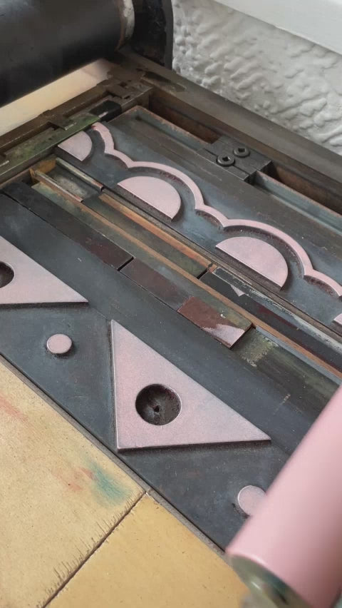 Load and play video in Gallery viewer, Letterpress Journal Bloomsbury In Ochre &amp;amp; Pink
