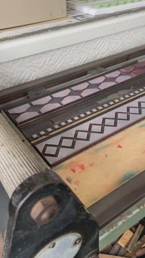 Load and play video in Gallery viewer, Letterpress Journal Carnival In Green &amp;amp; Pink
