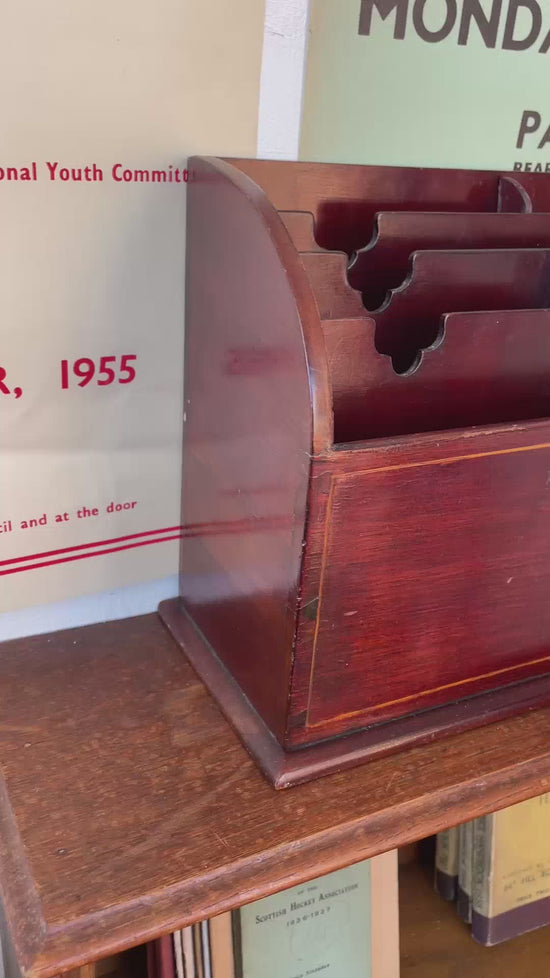 Load and play video in Gallery viewer, Beautiful Edwardian Mahogony Letter Rack
