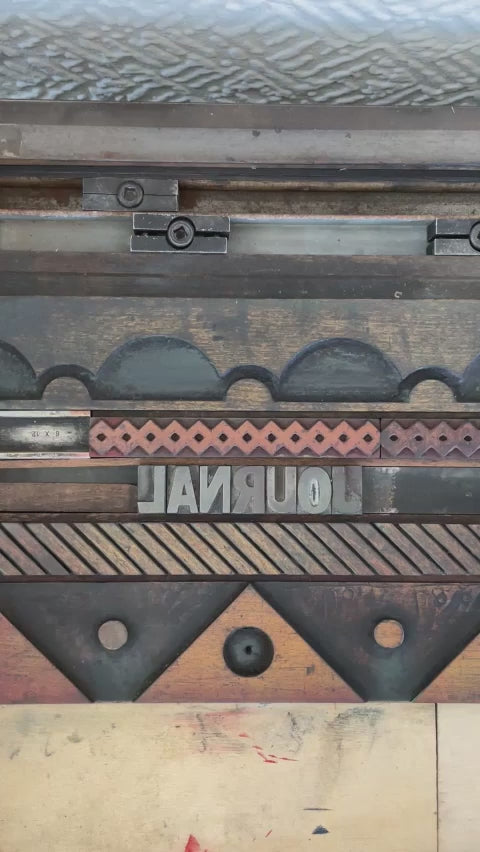 Load and play video in Gallery viewer, Letterpress Journal Bloomsbury In Ochre &amp;amp; Pink
