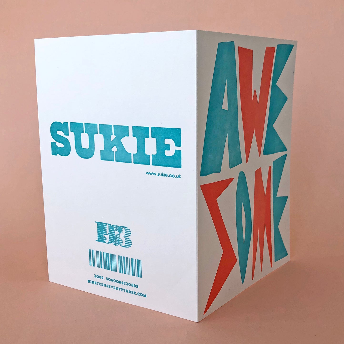 Awesome Letterpress card - Sukie