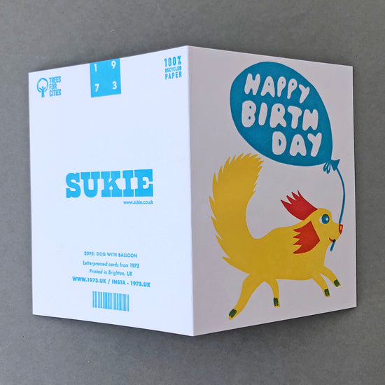 Happy Birthday Dog Letterpress Card - Sukie