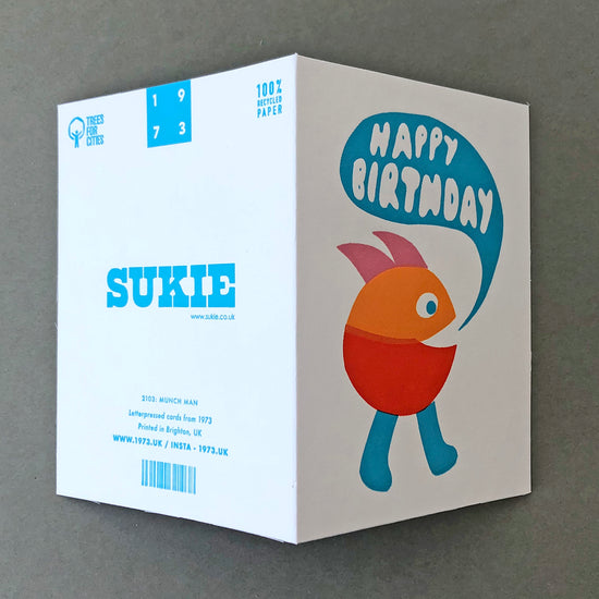 Birthday Munch Man Letterpress Card - Sukie