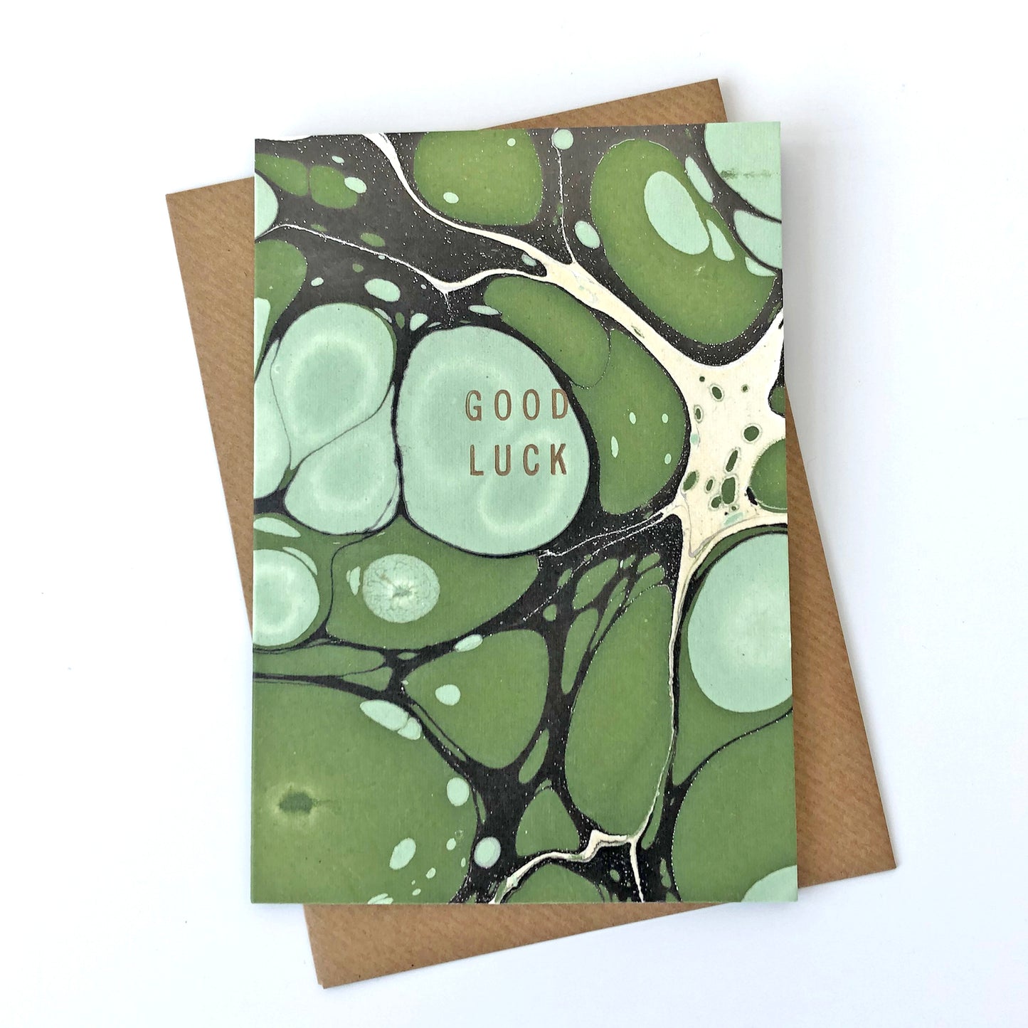 Load image into Gallery viewer, Marbled &amp;#39;Good Luck&amp;#39; Card - Sukie
