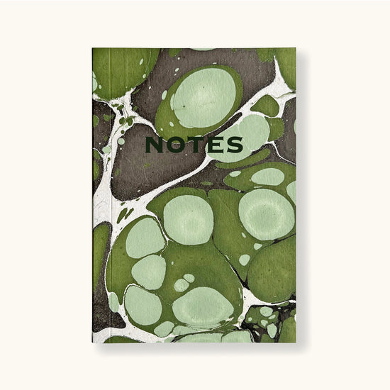 Hand Marbled Notebook In Green - Sukie