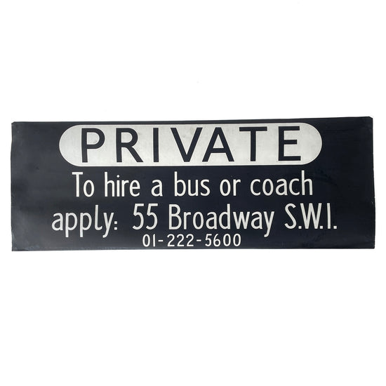 Vintage Bus Destination Panel ‘Private’ - Sukie