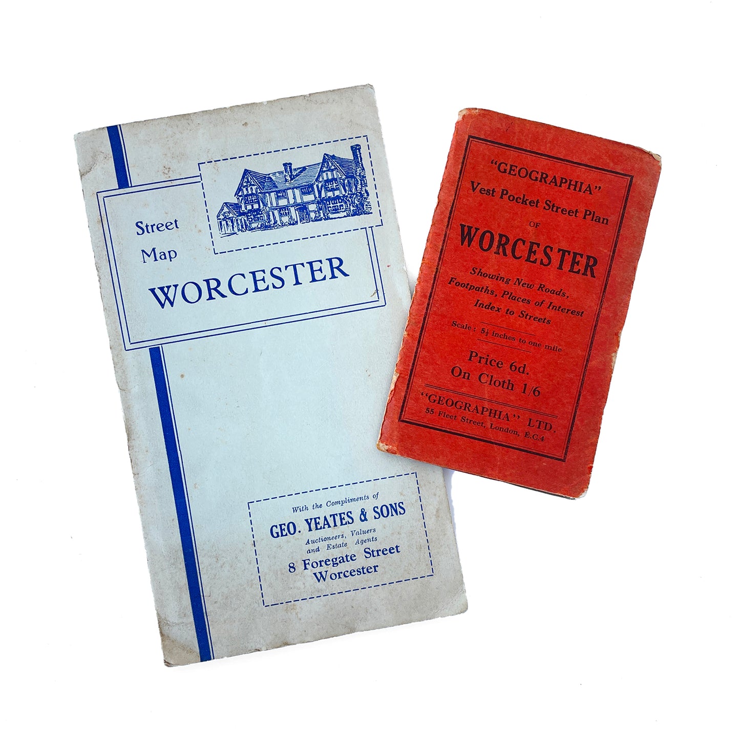 Early 20th Century ‘Geographia’ & Street Map of Worcester - Sukie