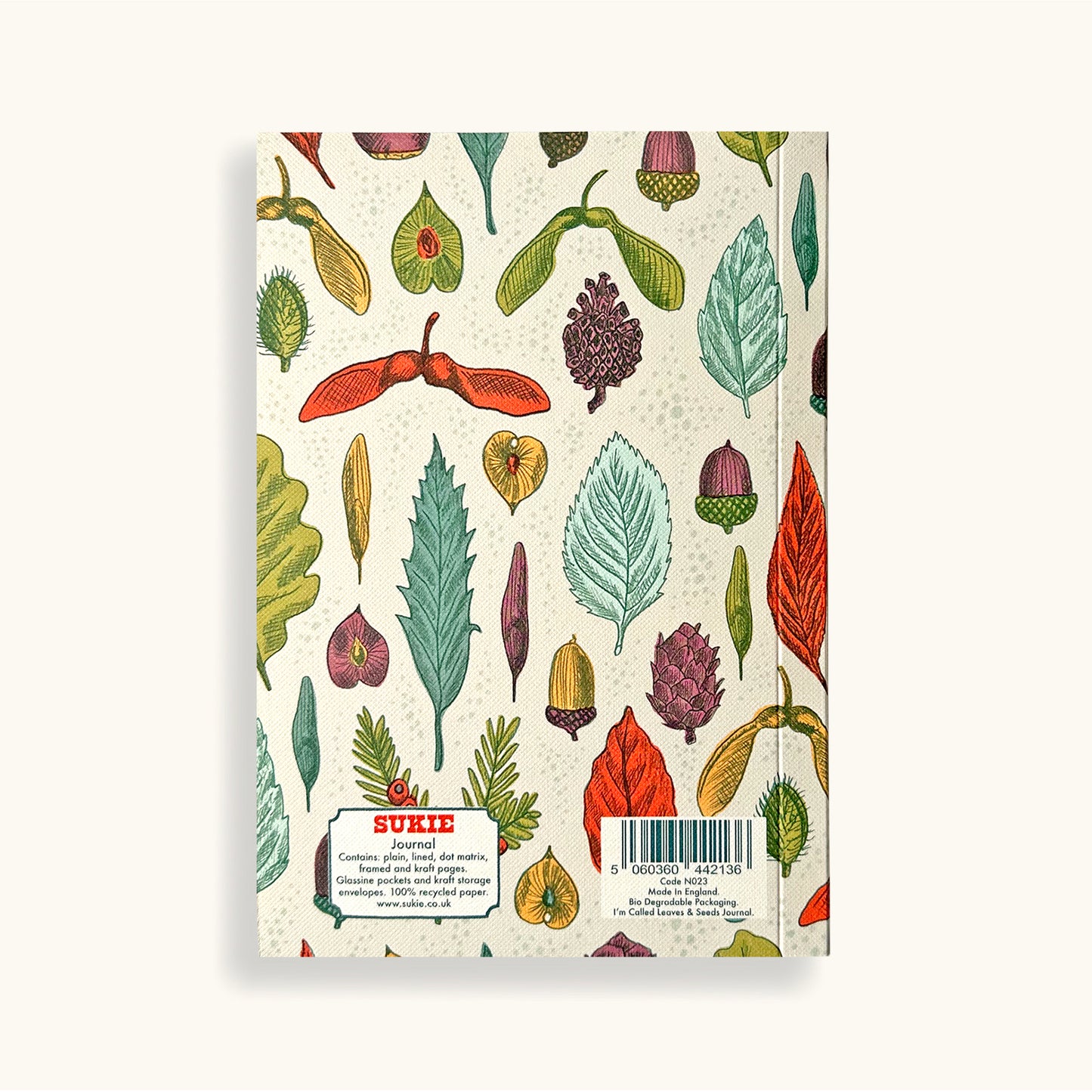 Load image into Gallery viewer, Personalised Leaves &amp;amp; Seeds Journal With Assorted Papers - Sukie
