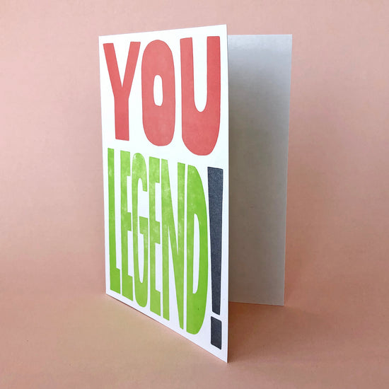 Load image into Gallery viewer, You Legend! Letterpress card - Sukie
