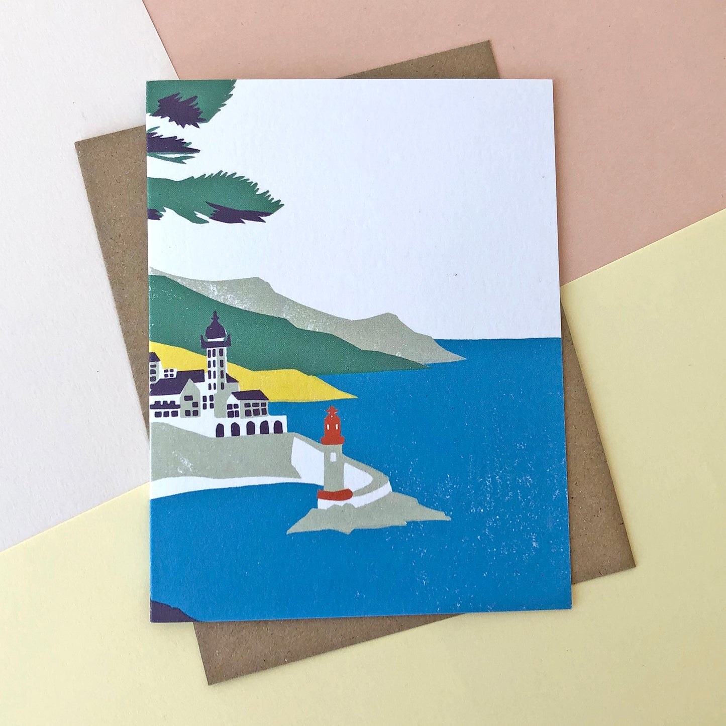 Lighthouse Illustrated Blank Greetings Card - Sukie