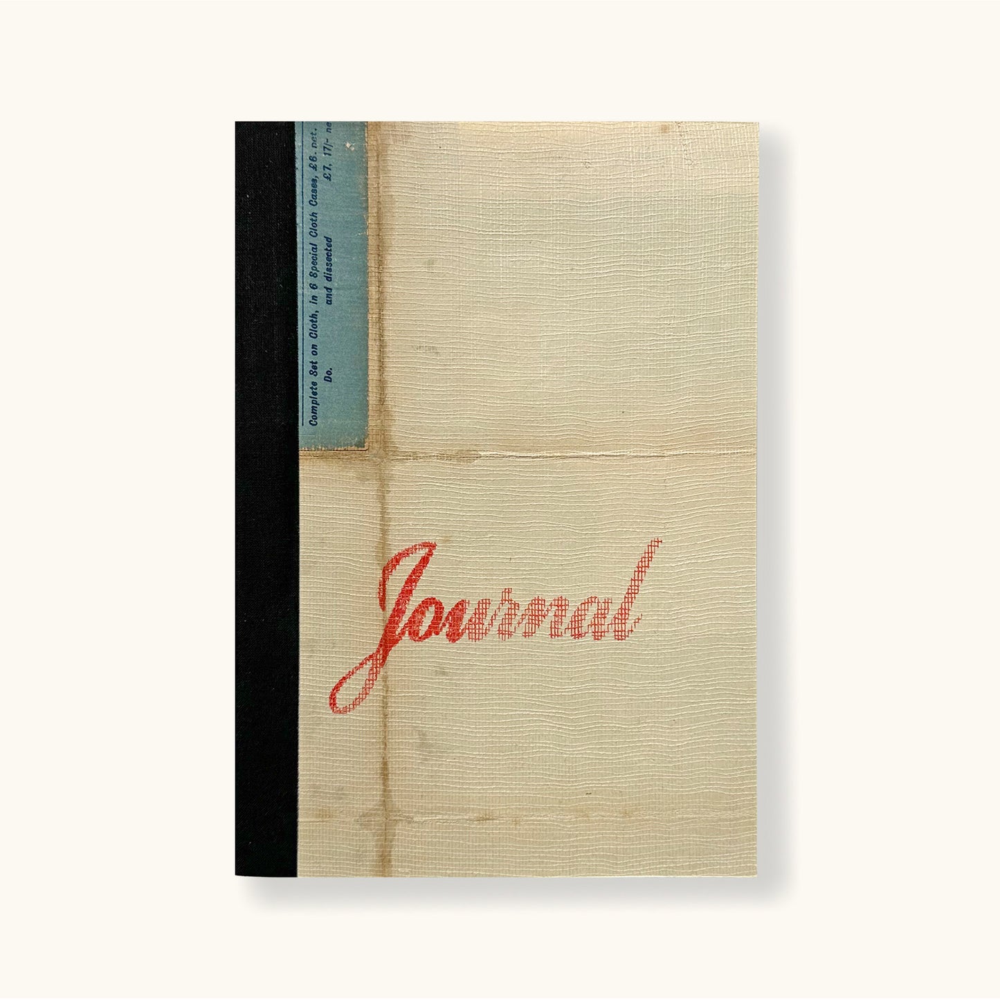 Linen Map Journal With Red Script & Black Binding - Sukie