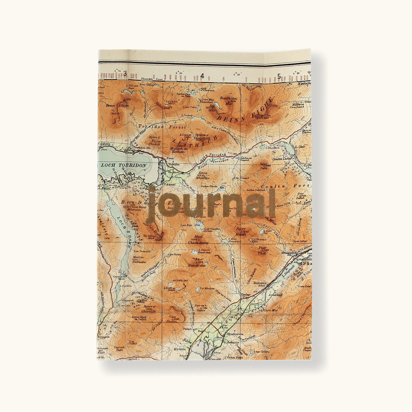 Linen Map Journal With Gold Type - Sukie