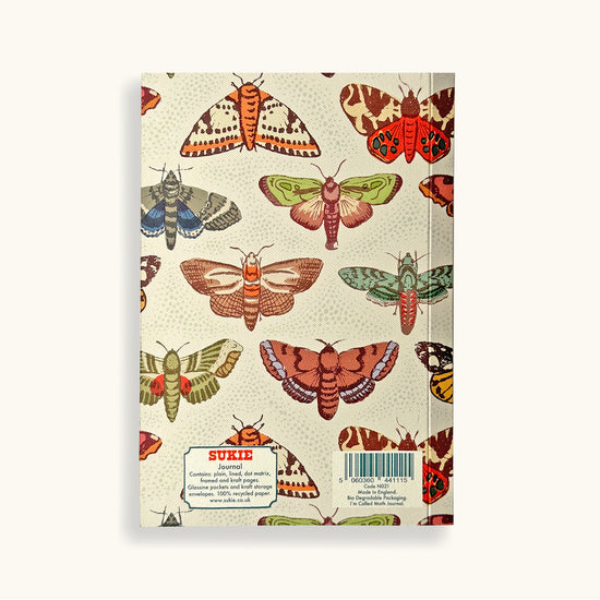 Personalised Moth Journal With Assorted Papers - Sukie