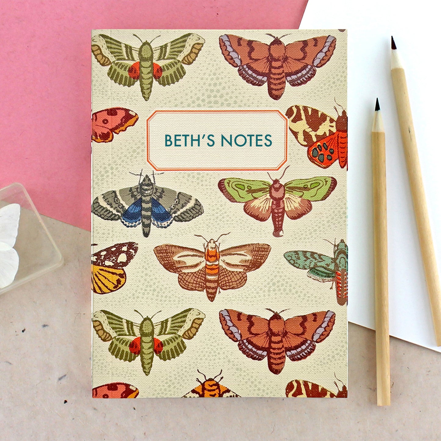 Personalised Notebook With Moth Cover - Sukie