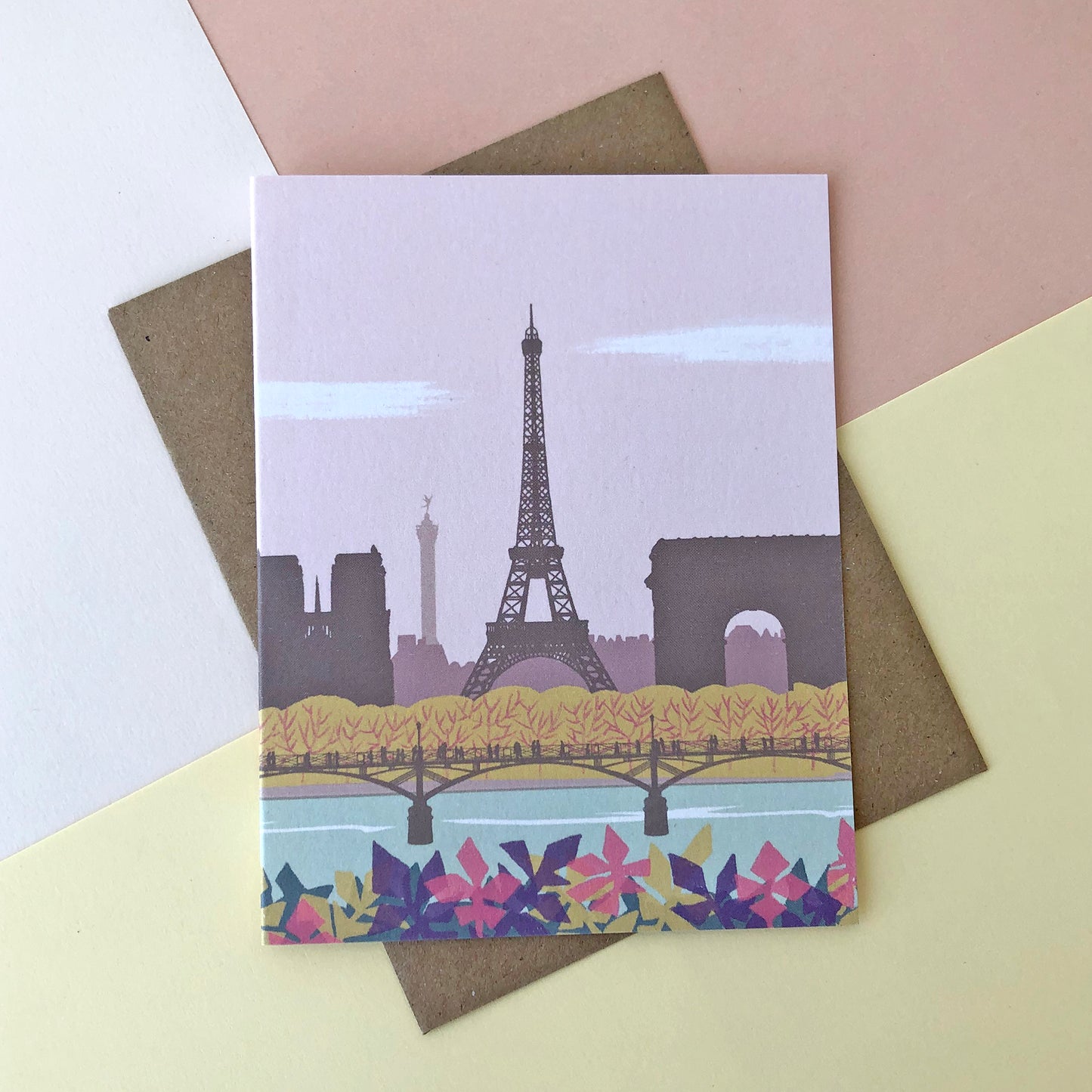 Paris Skyline Illustrated Blank Greetings Card - Sukie