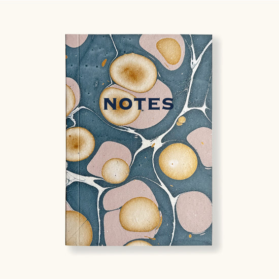Hand Marbled Notebook In Blue & Pink - Sukie