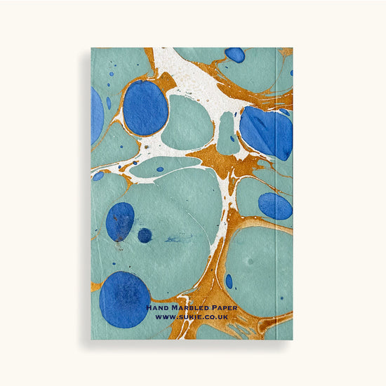 Hand Marbled Notebook In Royal Blue - Sukie