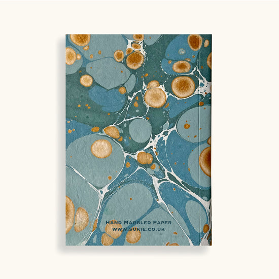 Hand Marbled Notebook In Sea Green - Sukie