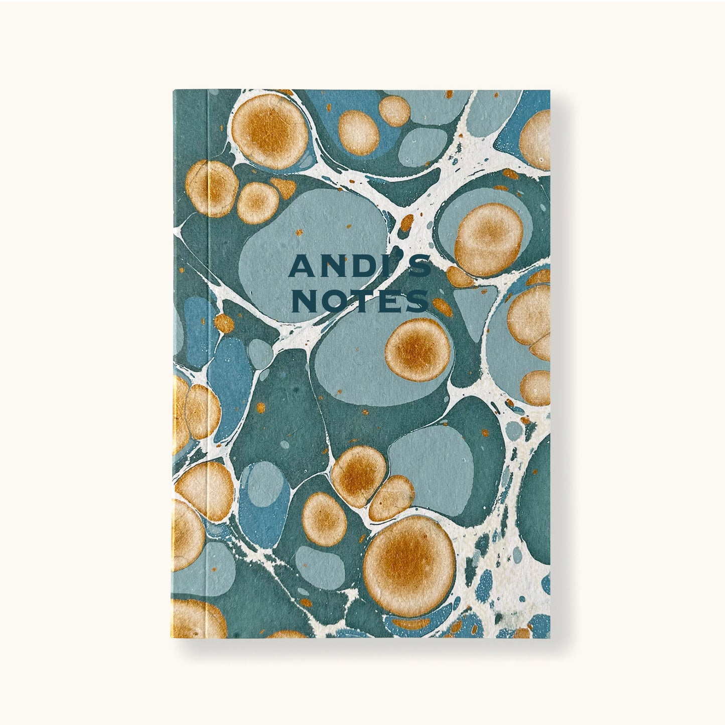 Hand Marbled Notebook In Sea Green - Sukie