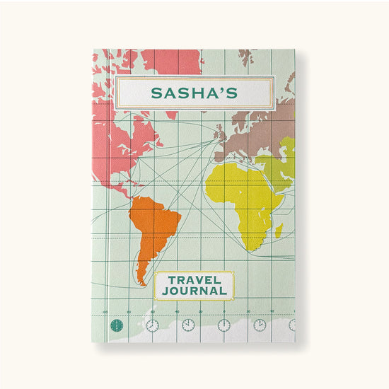 World Map Travel Journal With Light Blue Cover - Sukie