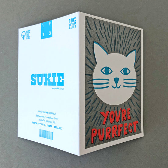 You're Purrfect Letterpress Card - Sukie