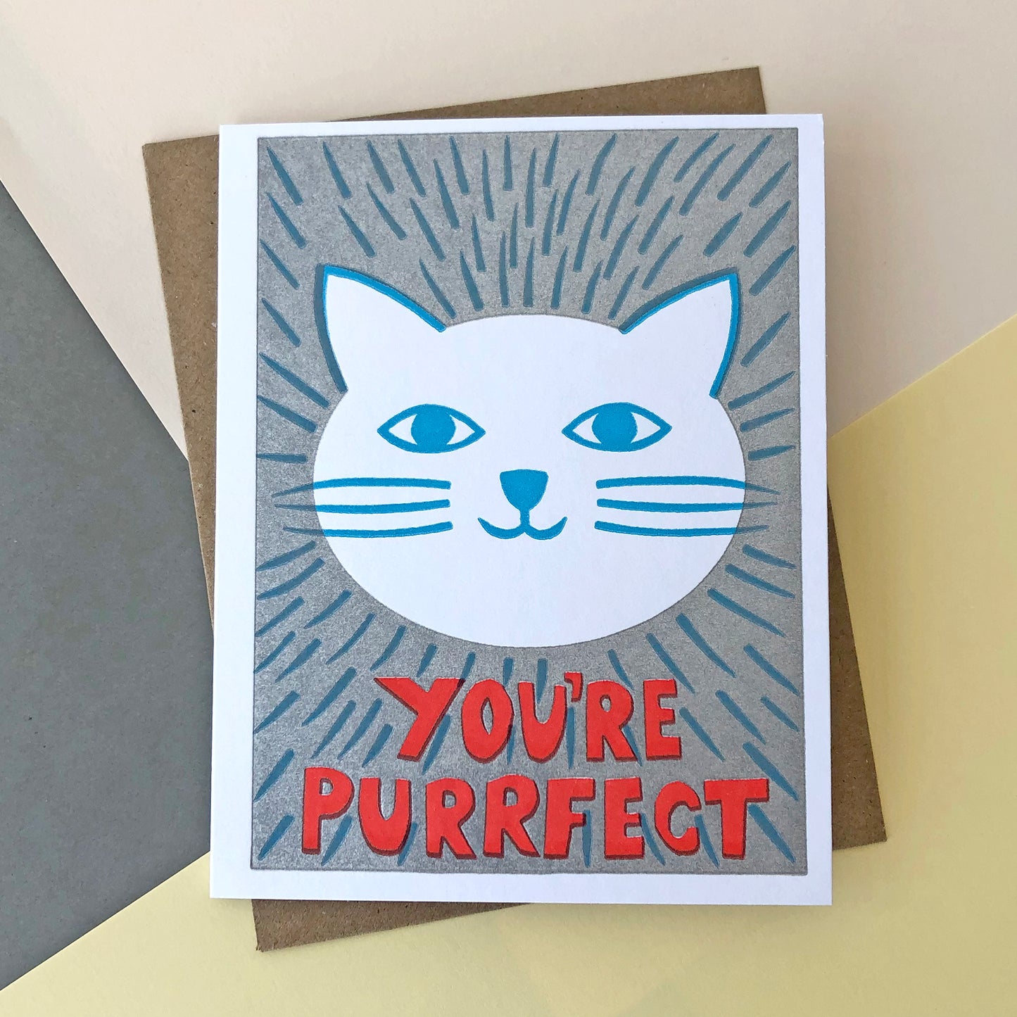 You're Purrfect Letterpress Card - Sukie