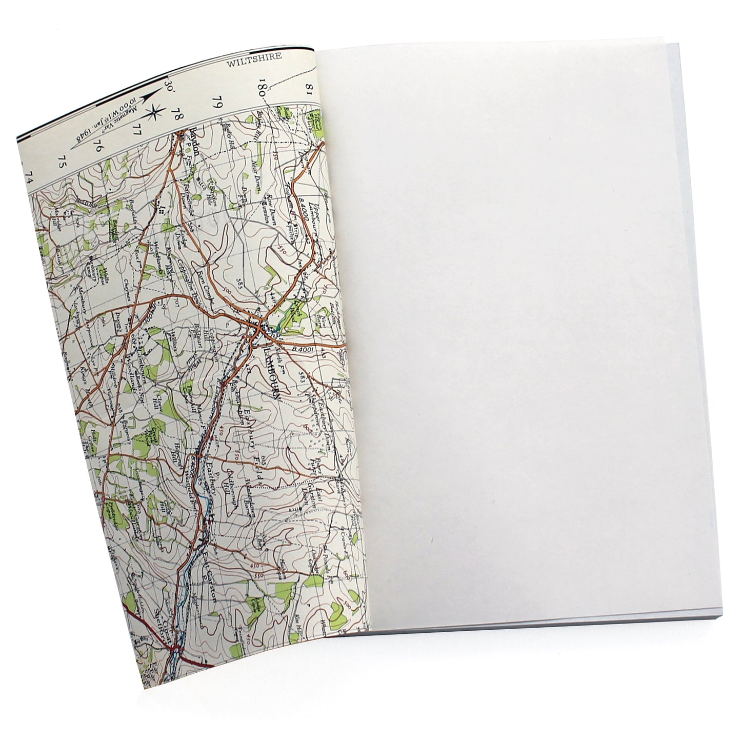 Load image into Gallery viewer, Linen Map Journal With Gold Letterpress Type &amp;amp; Black Binding - Sukie

